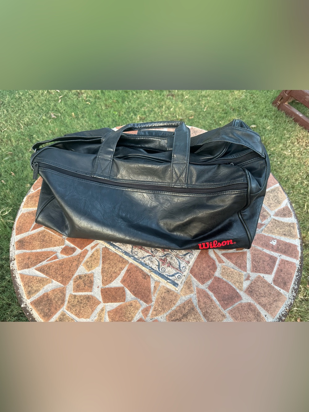 Wilson Black Duffel Bag with Red Logo